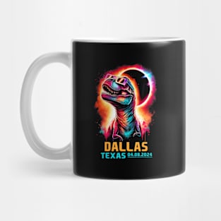 Dallas Texas Total Solar Eclipse 2024 T Rex Dinosaur Mug